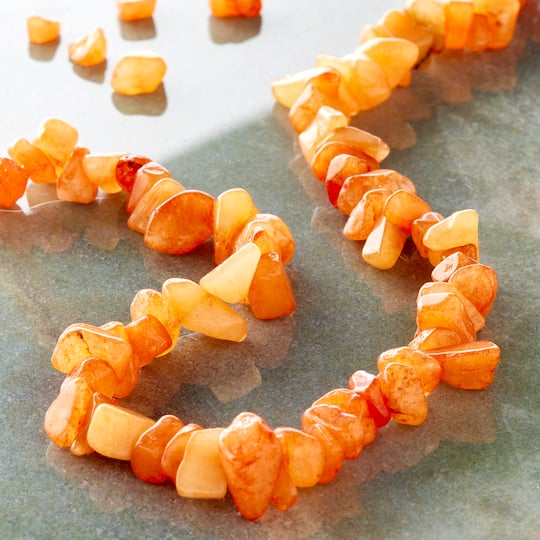 12 Pack: Orange Quartz Chip Beads by Bead Landing™